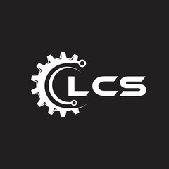 LCS letter technology logo design on black background. LCS creative initials letter IT logo concept. LCS setting shape design.
