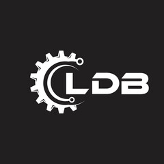 LDB letter technology logo design on black background. LDB creative initials letter IT logo concept. LDB setting shape design.
