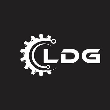 LDG letter technology logo design on black background. LDG creative initials letter IT logo concept. LDG setting shape design.

