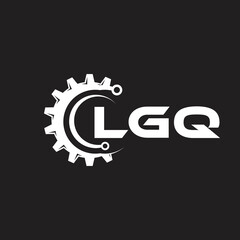 LGQ letter technology logo design on black background. LGQ creative initials letter IT logo concept. LGQ setting shape design.
