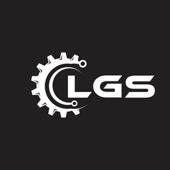LGS letter technology logo design on black background. LGS creative initials letter IT logo concept. LGS setting shape design.
