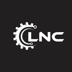 LNC letter technology logo design on black background. LNC creative initials letter IT logo concept. LNC setting shape design.
