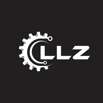 LLZ letter technology logo design on black background. LLZ creative initials letter IT logo concept. LLZ setting shape design.
