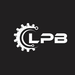 LPB letter technology logo design on black background. LPB creative initials letter IT logo concept. LPB setting shape design.
