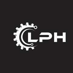 LPH letter technology logo design on black background. LPH creative initials letter IT logo concept. LPH setting shape design.
