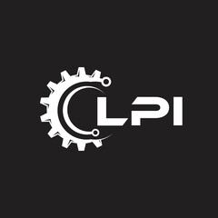 LPI letter technology logo design on black background. LPI creative initials letter IT logo concept. LPI setting shape design.
