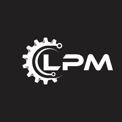 LPM letter technology logo design on black background. LPM creative initials letter IT logo concept. LPM setting shape design.

