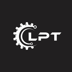 LPT letter technology logo design on black background. LPT creative initials letter IT logo concept. LPT setting shape design.
