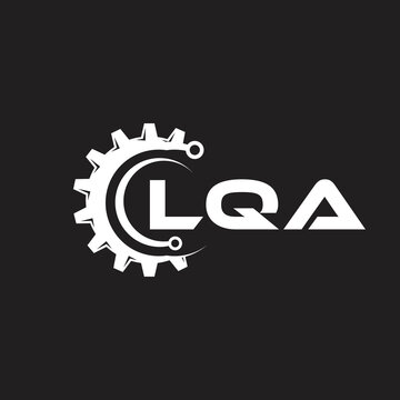 LQA letter technology logo design on black background. LQA creative initials letter IT logo concept. LQA setting shape design.
