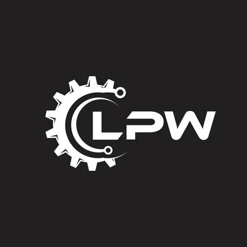 LPW letter technology logo design on black background. LPW creative initials letter IT logo concept. LPW setting shape design.

