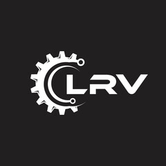 LRV letter technology logo design on black background. LRV creative initials letter IT logo concept. LRV setting shape design.
