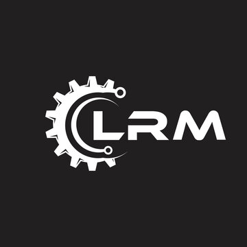 LRM letter technology logo design on black background. LRM creative initials letter IT logo concept. LRM setting shape design.
