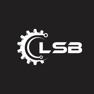 LSB letter technology logo design on black background. LSB creative initials letter IT logo concept. LSB setting shape design.
