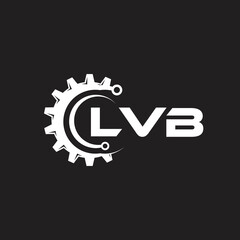 LVB letter technology logo design on black background. LVB creative initials letter IT logo concept. LVB setting shape design.
