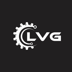 LVG letter technology logo design on black background. LVG creative initials letter IT logo concept. LVG setting shape design.
