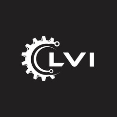LVI letter technology logo design on black background. LVI creative initials letter IT logo concept. LVI setting shape design.
