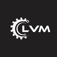 LVM letter technology logo design on black background. LVM creative initials letter IT logo concept. LVM setting shape design.
