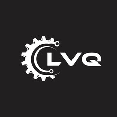 LVQ letter technology logo design on black background. LVQ creative initials letter IT logo concept. LVQ setting shape design.
