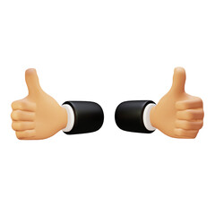 Like or thumbs up hand gestures. Hand gestures 3D 