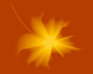 Autumn leaf with gradient. Illustration of an autumn leaf in yellow-orange color