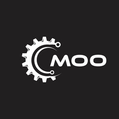 MOO letter technology logo design on black background. MOO creative initials letter IT logo concept. MOO setting shape design.

