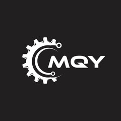 MQY letter technology logo design on black background. MQY creative initials letter IT logo concept. MQY setting shape design.
