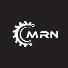 MRN letter technology logo design on black background. MRN creative initials letter IT logo concept. MRN setting shape design.
