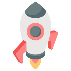 Conceptual isometric design icon of startup 
