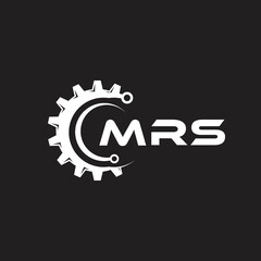 MRS letter technology logo design on black background. MRS creative initials letter IT logo concept. MRS setting shape design.
