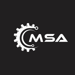 MSA letter technology logo design on black background. MSA creative initials letter IT logo concept. MSA setting shape design.
