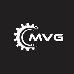 MVG letter technology logo design on black background. MVG creative initials letter IT logo concept. MVG setting shape design.
