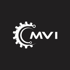 MVI letter technology logo design on black background. MVI creative initials letter IT logo concept. MVI setting shape design.
