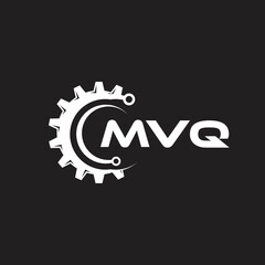 MVQ letter technology logo design on black background. MVQ creative initials letter IT logo concept. MVQ setting shape design.
