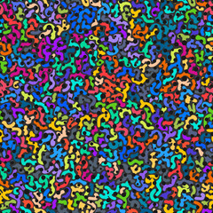 Mixed colored spots seamless mosaic pattern. Hand-drawn lace background