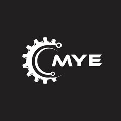MYE letter technology logo design on black background. MYE creative initials letter IT logo concept. MYE setting shape design.

