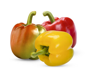 Fresh sweet peppers isolated on transparent background (.PNG)