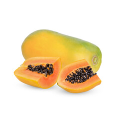 Papaya isolated on transparent background. (.PNG)