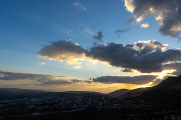 sunset over the mountains