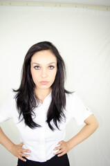 The Top Model professional at Studio Chrome Key screen and White Screen. The Next, Future Girl for Tech and Various Advertising. Professional Chroma Key and Green Screen White Background included