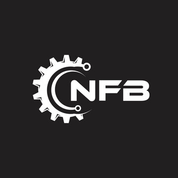 NFB letter technology logo design on black background. NFB creative initials letter IT logo concept. NFB setting shape design.
