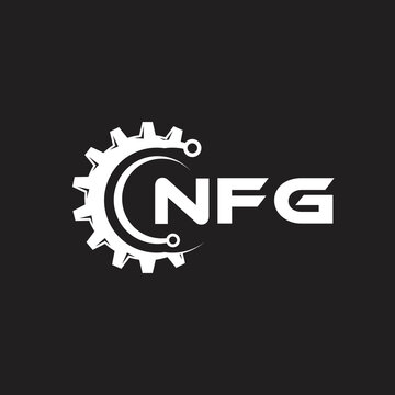 NFG letter technology logo design on black background. NFG creative initials letter IT logo concept. NFG setting shape design.

