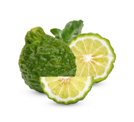 Fresh Begamot with leaves isolated on transparent background (.PNG)