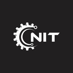 NIT letter technology logo design on black background. NIT creative initials letter IT logo concept. NIT setting shape design.
 - obrazy, fototapety, plakaty