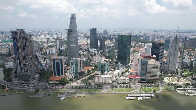 An aerial shot of a Vietnam City