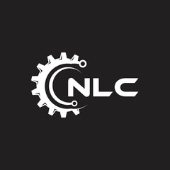 NLC letter technology logo design on black background. NLC creative initials letter IT logo concept. NLC setting shape design.
