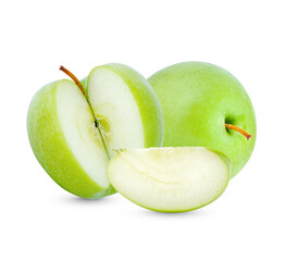 Fresh green apple isolated on transparent background. (.PNG)