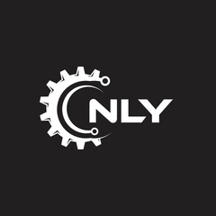 NLY letter technology logo design on black background. NLY creative initials letter IT logo concept. NLY setting shape design.
