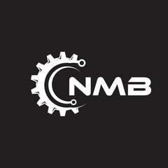 NMB letter technology logo design on black background. NMB creative initials letter IT logo concept. NMB setting shape design.
