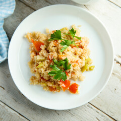 Healthy quinoa pilau with vegetables