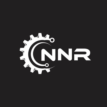 NNR letter technology logo design on black background. NNR creative initials letter IT logo concept. NNR setting shape design.
